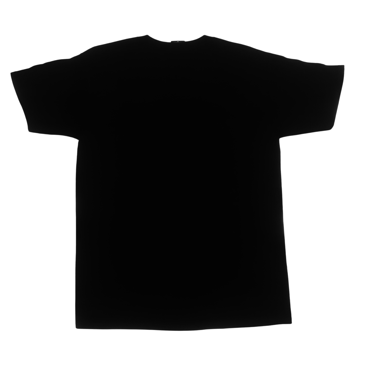 back view of black lortixa t-shirt
