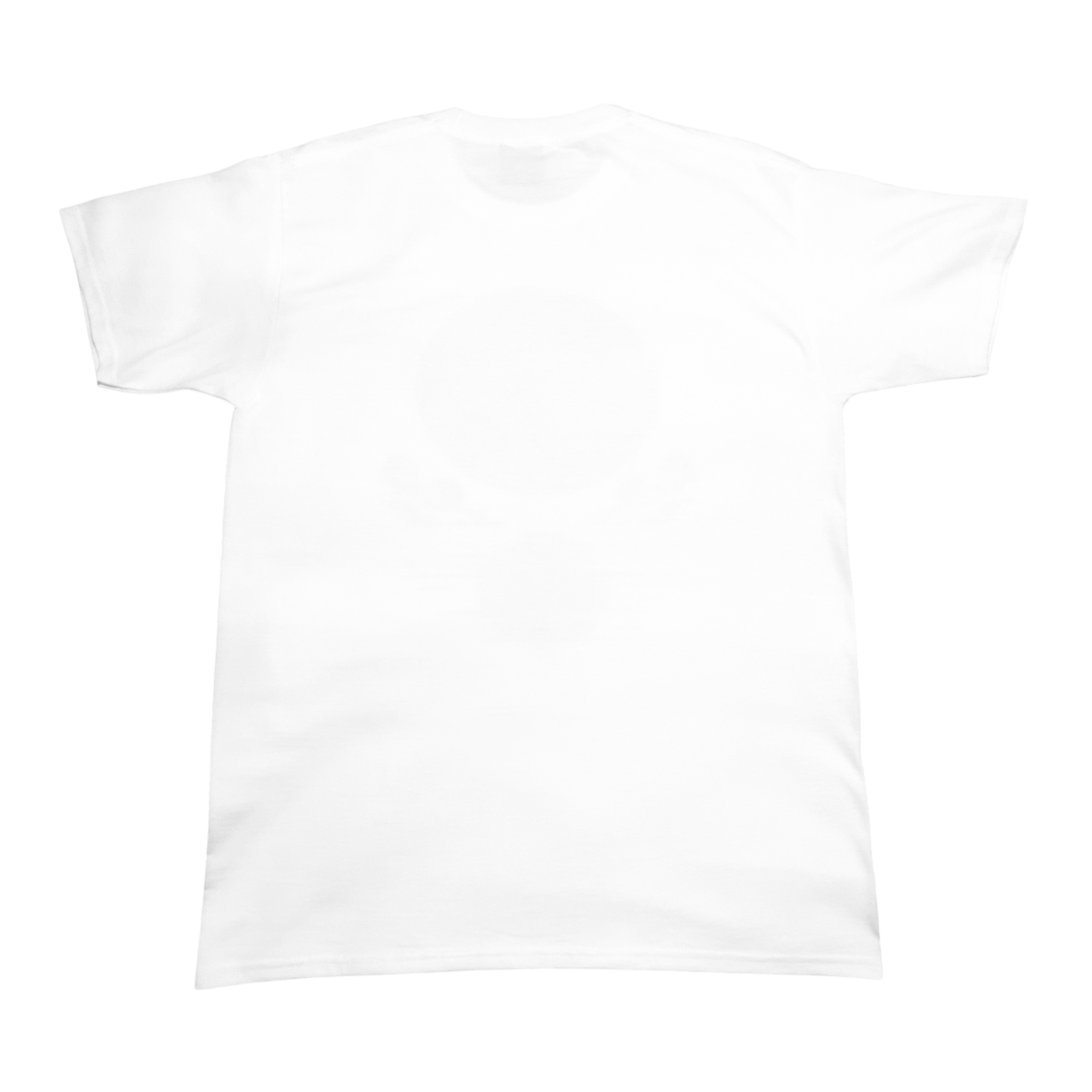 back view of white lortixa t-shirt